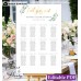 Greenery seating chart template, Gold seating chart template, (78a)